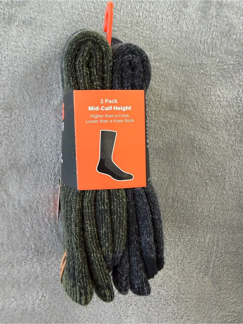 (2 Pairs) Bass Wool Blend Mid-Calf Socks - Olive Green & Black